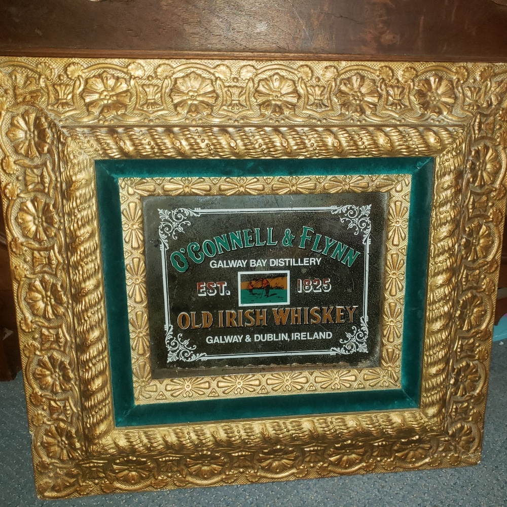 Vtg O'Connell & Flynn Irish Whiskey Distillery Sign.